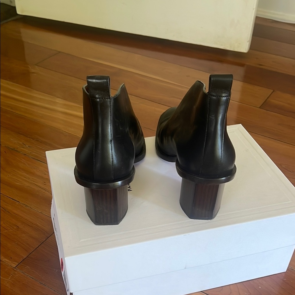 Celine Black Leather V-Front Ankle Booties - Picture 5 of 7